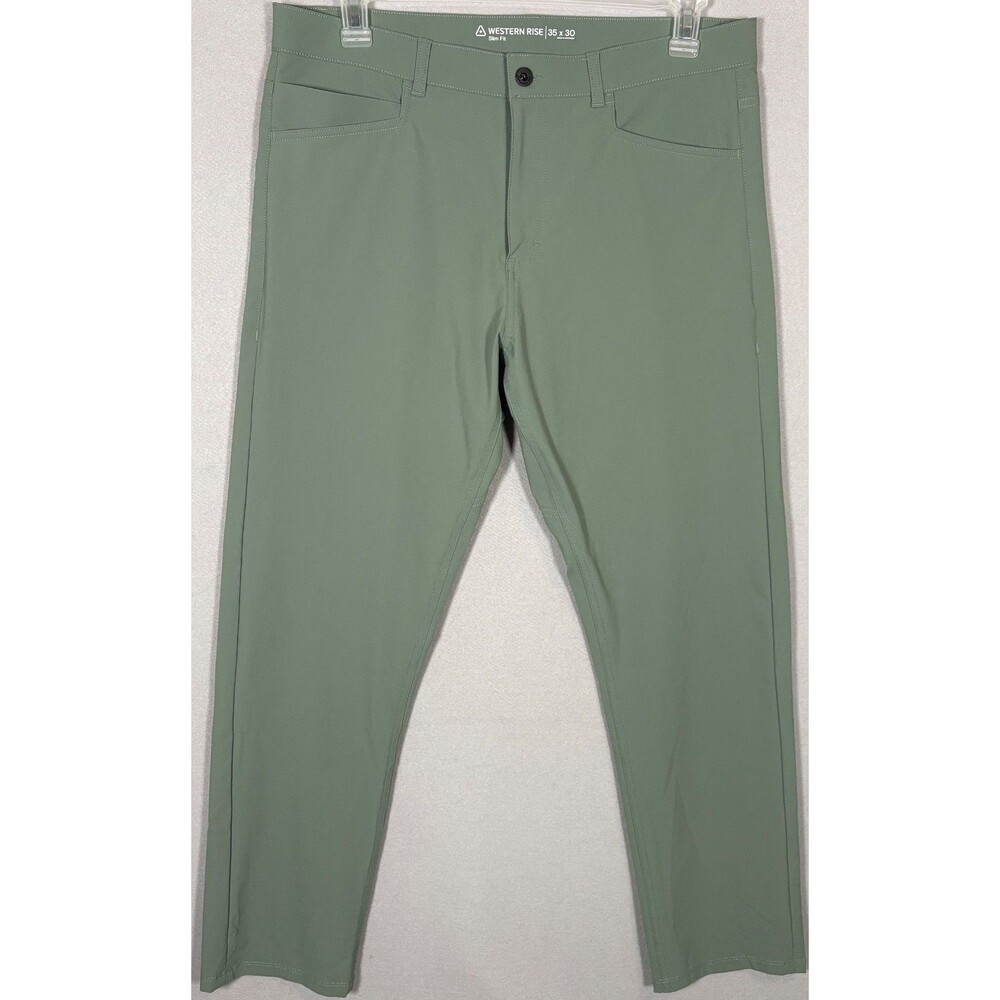 Western Rise Evolution Pants Mens 35X30 (36X29) Green Slim Fit 4-Way Stretch